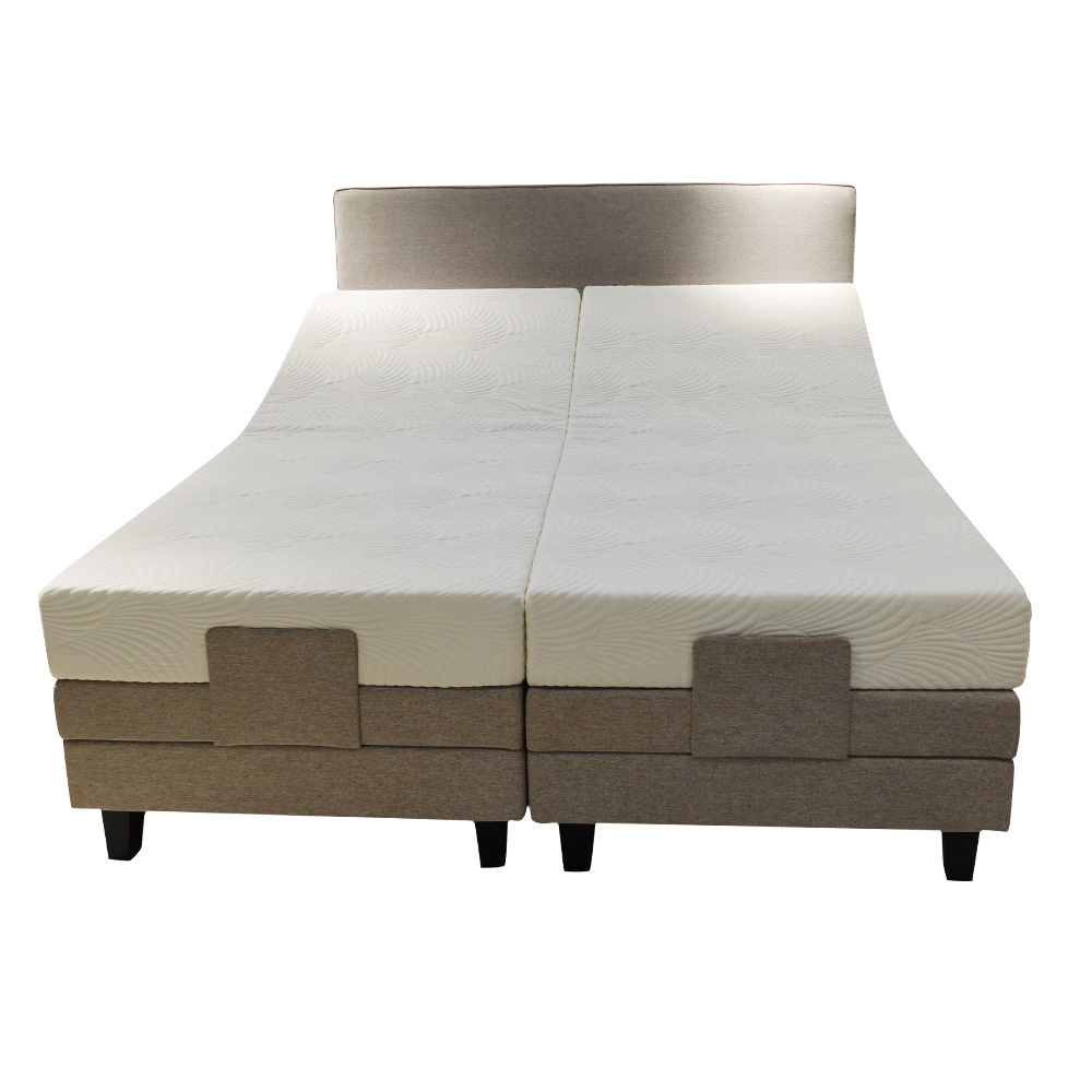 Adjustable split king size electric adjustable split bed with massage