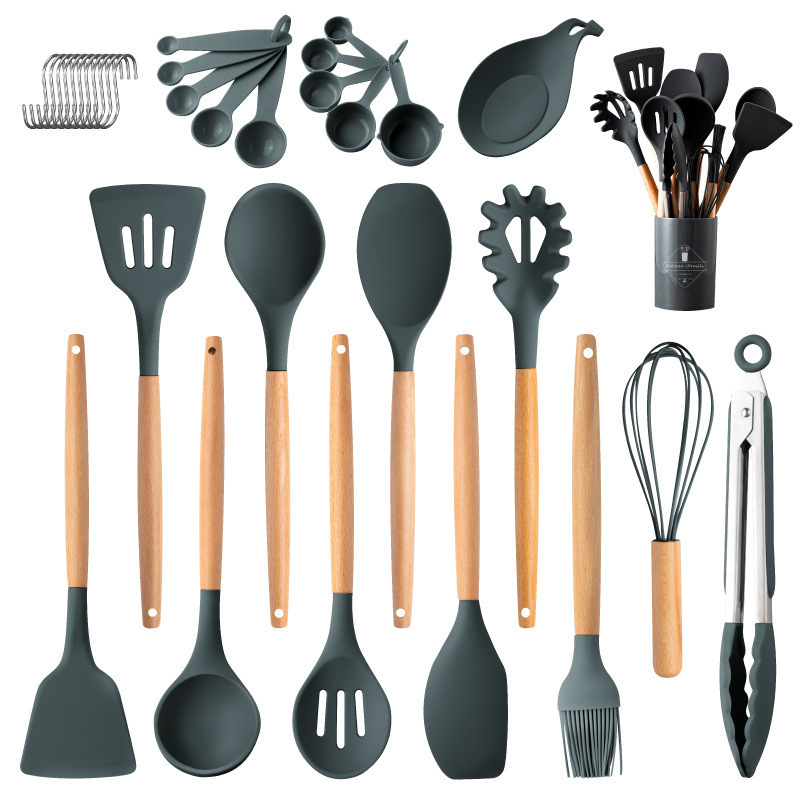 24 Pieces In 1 Silicone Kitchen Utensils Set Cooking Tools Juego De Utensilios De Cocina Ustensiles De Cuisine En Gros