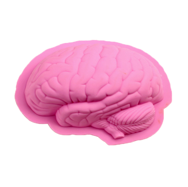 Brain Handmade Silicon Cake Mold OEM Customized Logo Printing Cake Tools Food Grade Pink Silicone Cake Mold