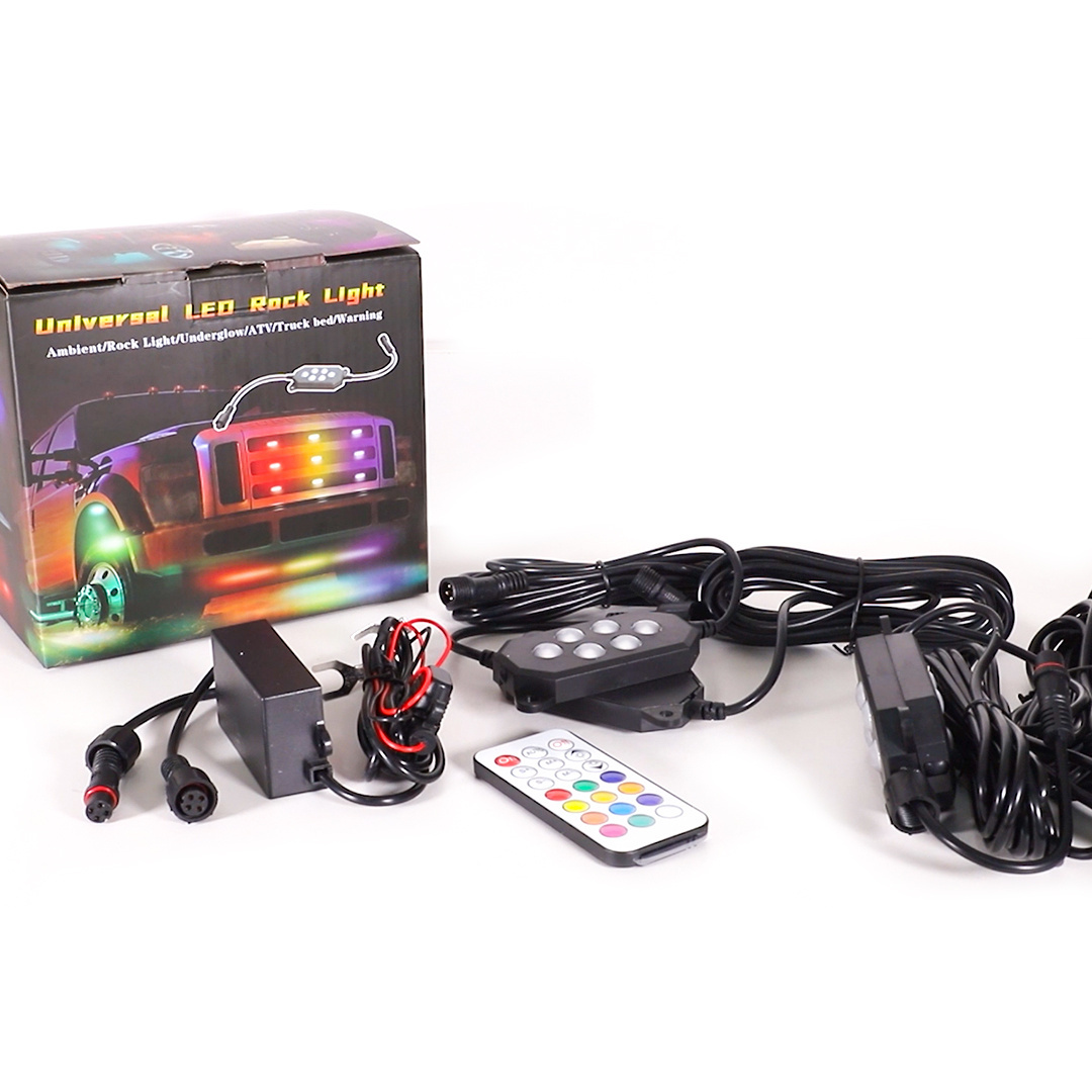 RGBW LED Rock Lights for Truck App Remote Car Light Accessories RGB 12 Months App and Remote Control 2.4W*4 Pods IP68