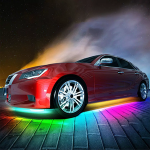 150cm+90cm 6pcs chasing color LED Strips Under Car Tube Underglow Underbody Lights Kits