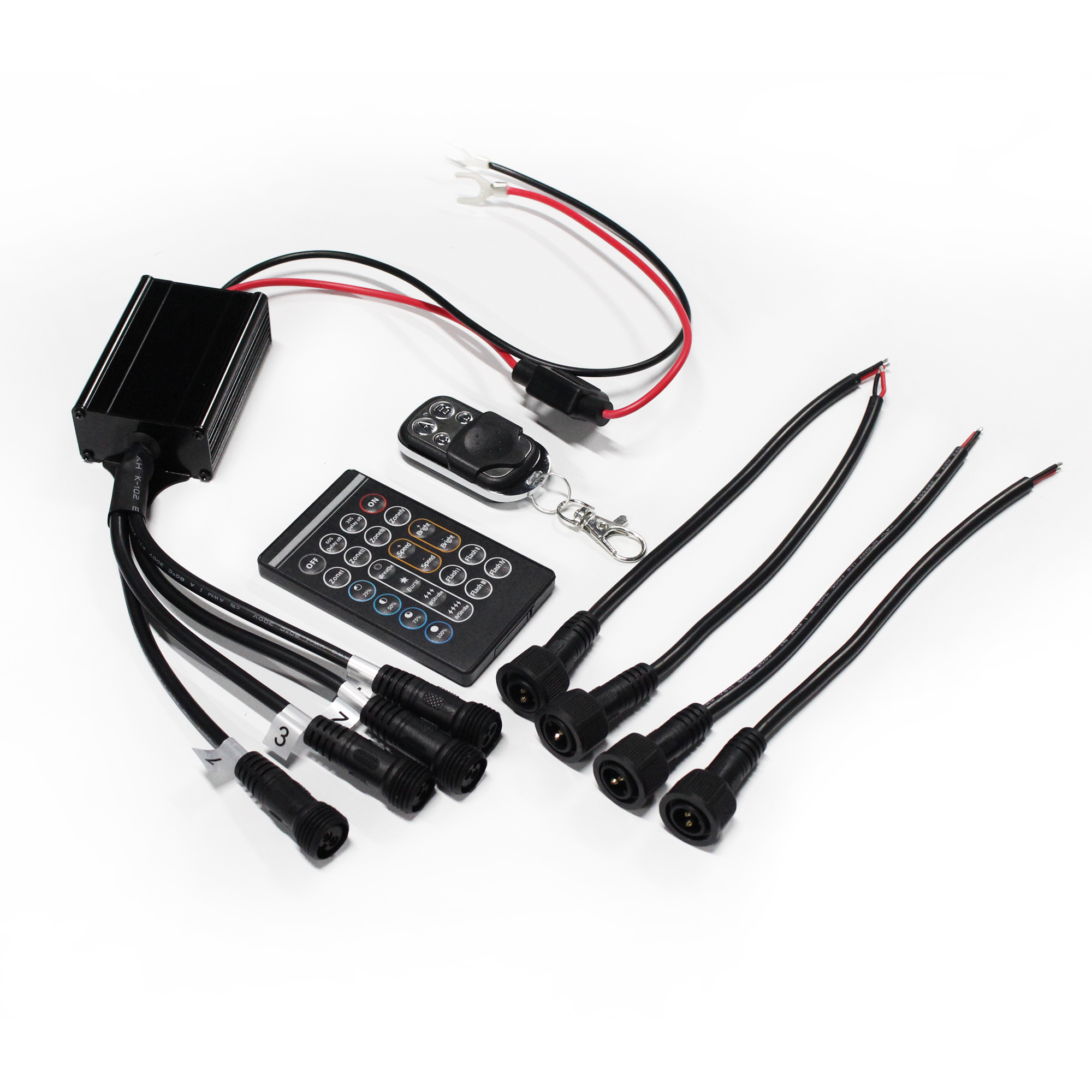 Universal  12V Waterproof Wireless Remote Kit single color 4-key Led Controller for Rock Light Car Wheel Light