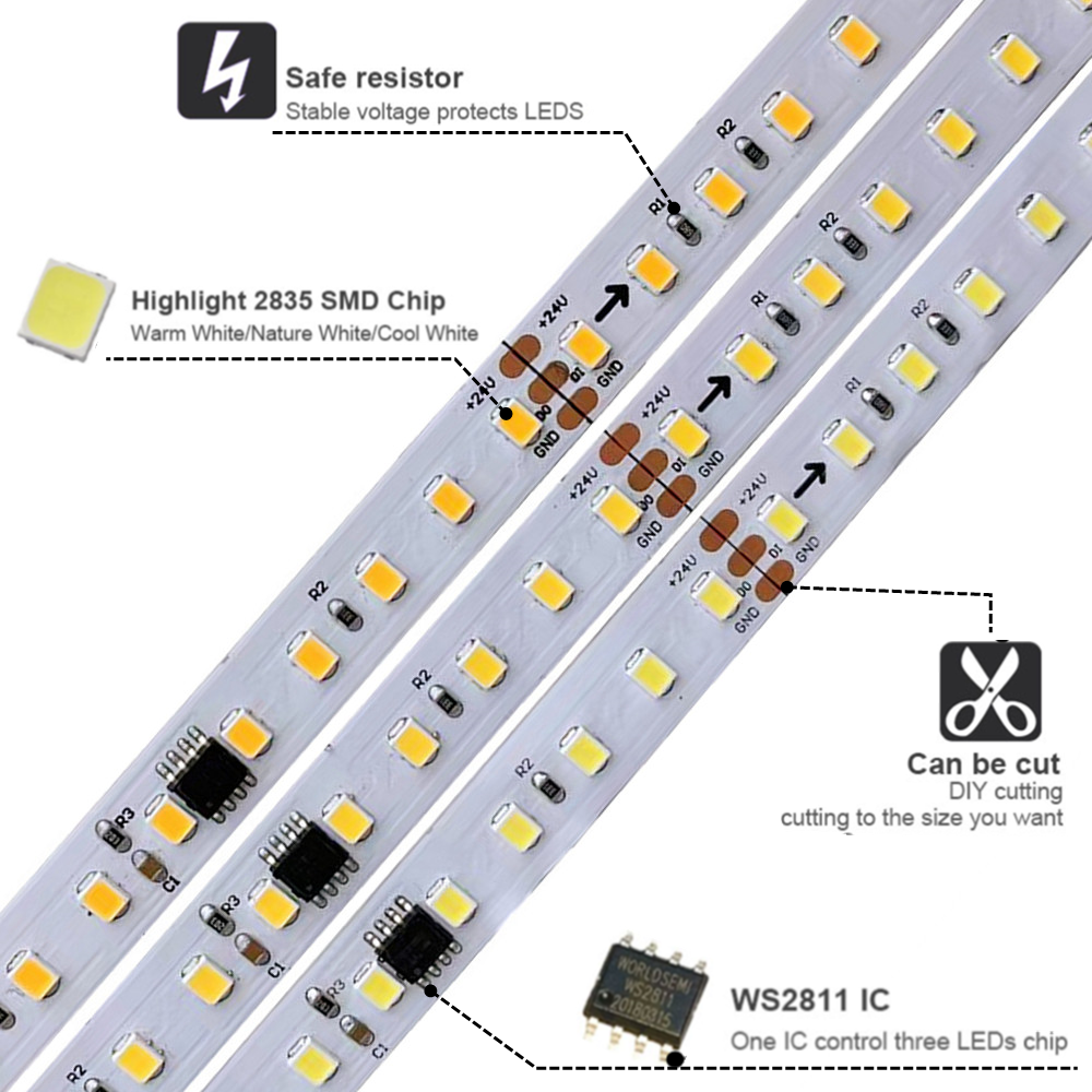 LED Running Water Strip Lights 24V 10M SMD 2835 WS2811 IC Pixel Chasing Flow Tape Ribbon Lamp Luces Strisce Led Copper 80 120