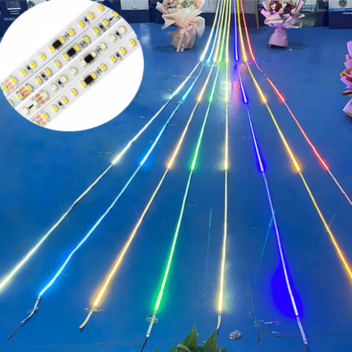 LED Running Water Strip Lights 24V 10M SMD 2835 WS2811 IC Pixel Chasing Flow Tape Ribbon Lamp Luces Strisce Led Copper 80 120