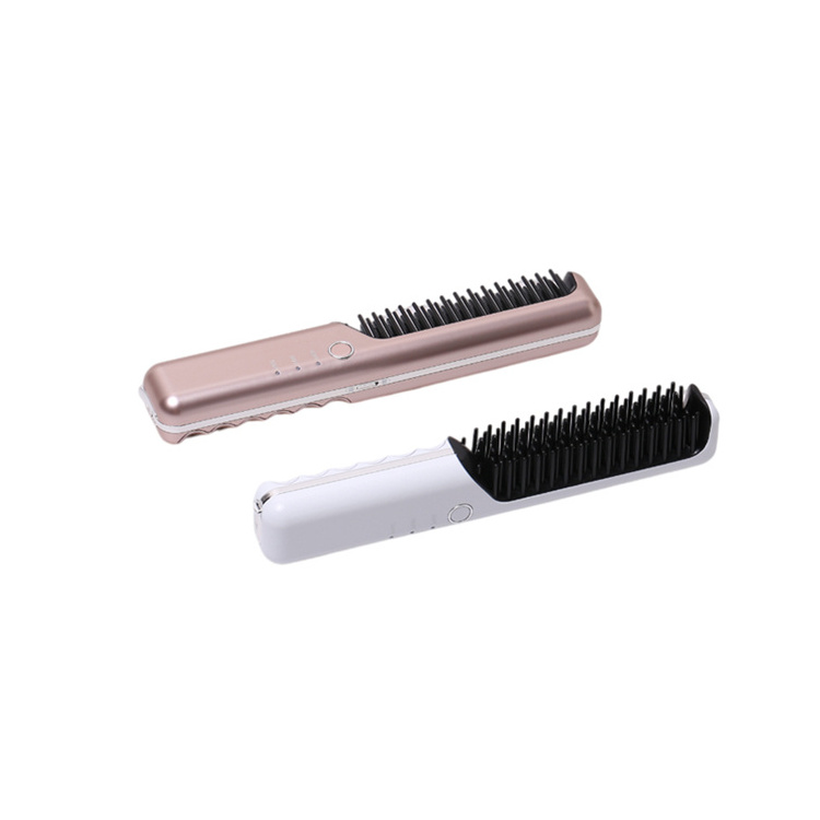 9.Custom Cordless Hot Comb Hair Brush Straightener Hair Curler Wireless Fast Electric Ceramic Hair Straightening Brush