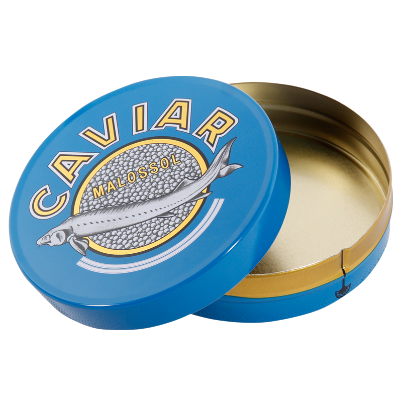 OEM Different Capacities Empty Food Grade Round Tins for Packaging Caviar