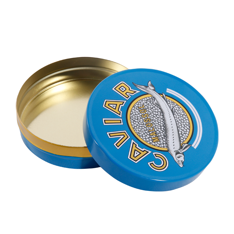 OEM Different Capacities Empty Food Grade Round Tins for Packaging Caviar