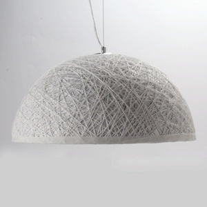 Black or white paper rope lampshade, ceiling  chandelier, handmade ball lighting cover,