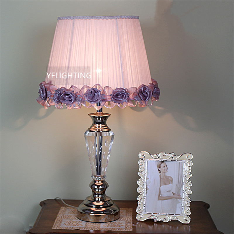 Hot Sale  fancy Crystal  Art Marble Fabric pleated softback lamp shades and  white glass  table lamp