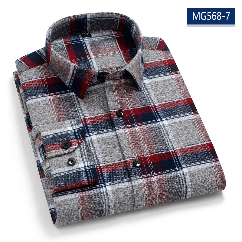 New Special Design Long Sleeves Man Plaid Shirt Comfortable Quilted Polyester Flannel T Shirt