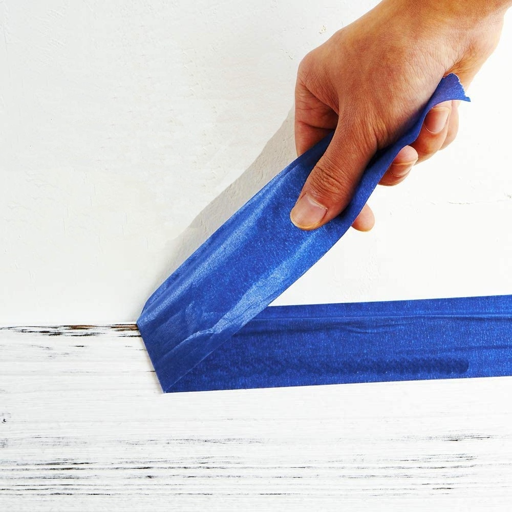 UV Resist Wall Sharp Line Paint Custom Blue Color Crepe Washi Paper Painters Masking Tape painting cinta para pared