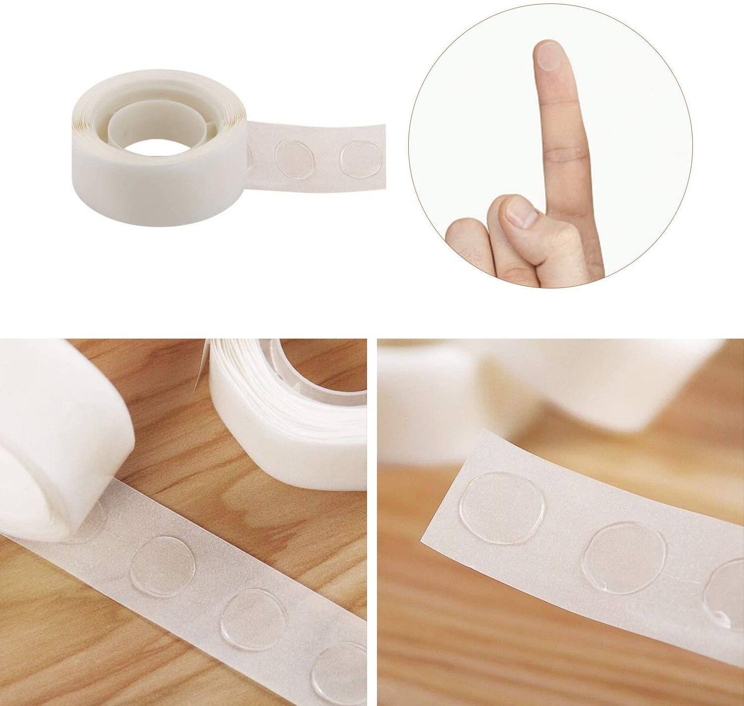 Die Cut Roll Glue Self Adhesive Tape Transparent Silicone Dots For Balloon