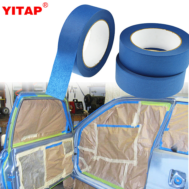 Customized Heat Resistant Adhesive Colorful Automotive Remove Blue Masking Paper Crepe Painting Tape