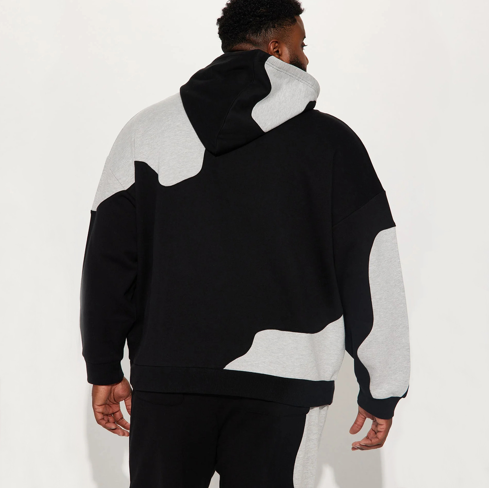 Plus Size Color Block Men Hoodie Cotton Heavyweight Manufacturers Unisex Oversized Custom Hoodie Men