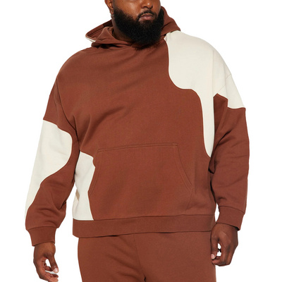 Plus Size Color Block Men Hoodie Cotton Heavyweight Manufacturers Unisex Oversized Custom Hoodie Men