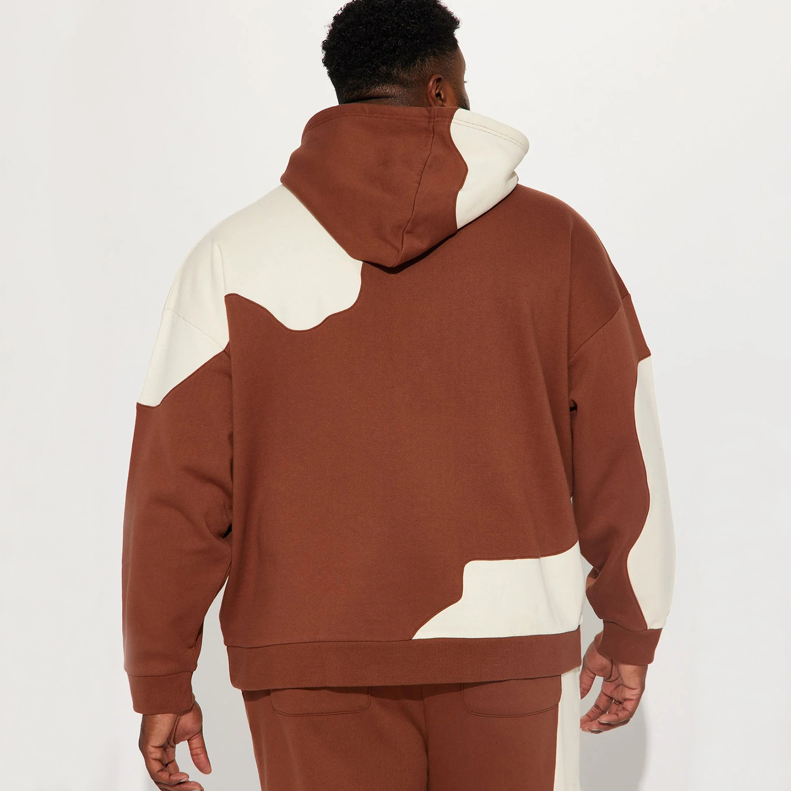 Plus Size Color Block Men Hoodie Cotton Heavyweight Manufacturers Unisex Oversized Custom Hoodie Men