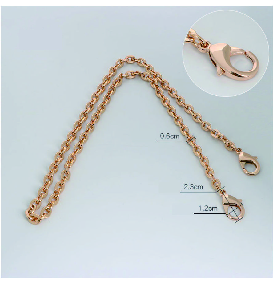 Fashion Handbag Accessories Gold Plated Cross Body Bag Handle Metal Bags Long Copper Chains For Purse Chain Strap