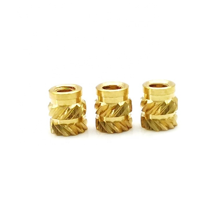 M2/M3/M4/M5/M6 Female Insert Nuts Thread Knurled Nuts Brass Threaded Insert Brass Embedment Nuts