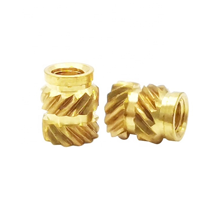 M2/M3/M4/M5/M6 Female Insert Nuts Thread Knurled Nuts Brass Threaded Insert Brass Embedment Nuts