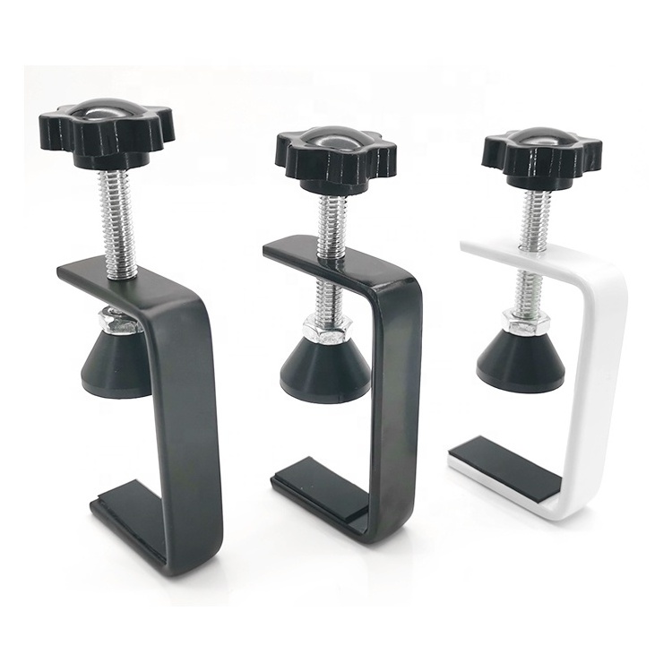 Factory  Customized Metal Stand Desk Adjustable Bracket Hooks U Shaped Shelf Supports Black White Desk Metal Holders