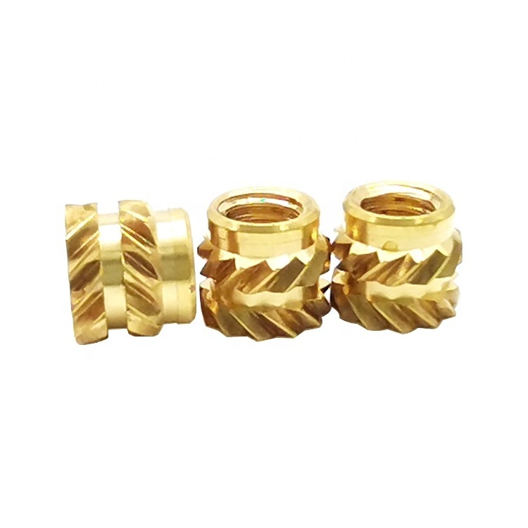 M2/M3/M4/M5/M6 Female Insert Nuts Thread Knurled Nuts Brass Threaded Insert Brass Embedment Nuts