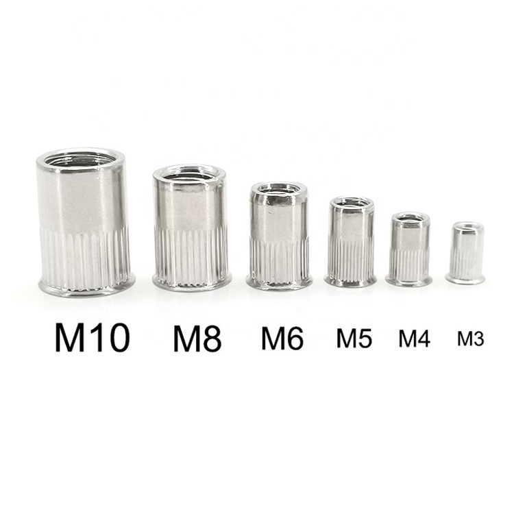 High Quality M2 M3 M4 M5 M6 M8 M10 1/4 5/16 3/8 Stainless Steel Carbon Steel Rivnut Flat Head Countersunk Head Hex Rivet Nut