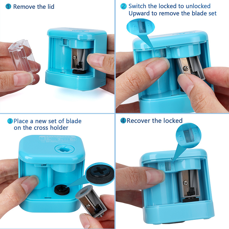 High quality electric pencil sharpener stationery for children  plastic office supplier pencil sharpener