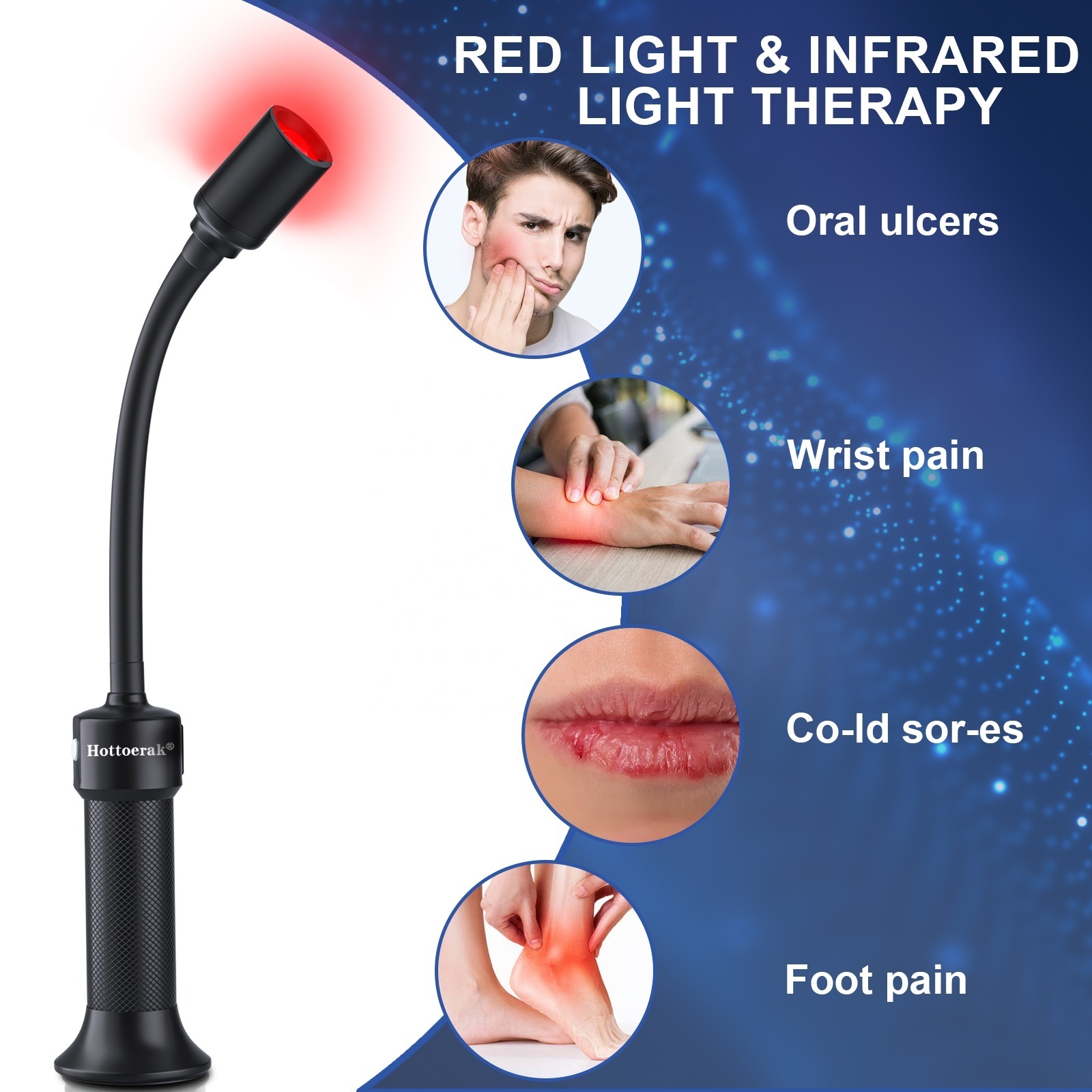 9 LED Red Flashlight for Astronomy Night Vision for Camping and Hunting with US Plug Features Acne Treatment