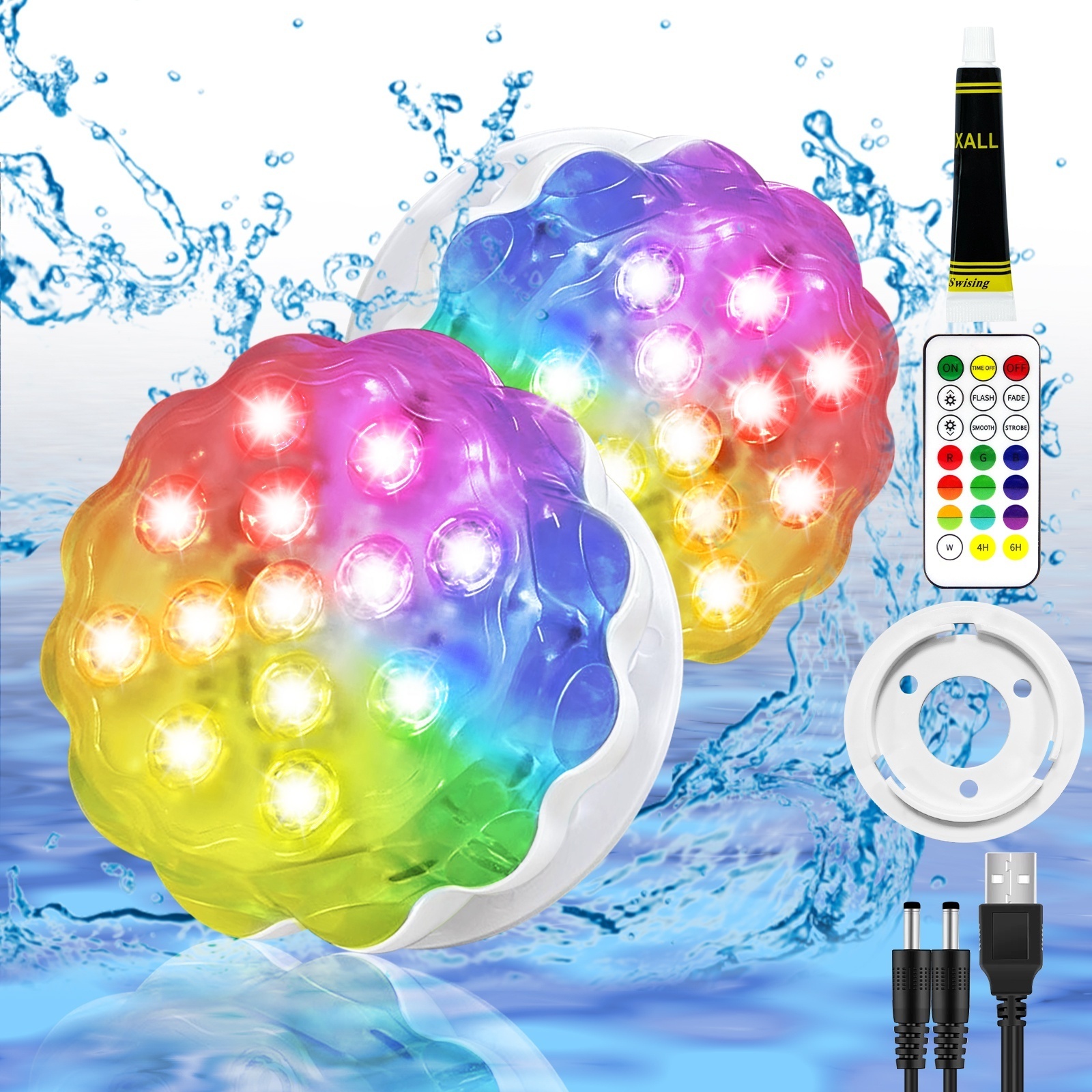 Led Waterproof Submersible Lights With Remote Control For Diving, Candle, Teapot Warmer, Bathtub, Fish Tank, Vase Decoration