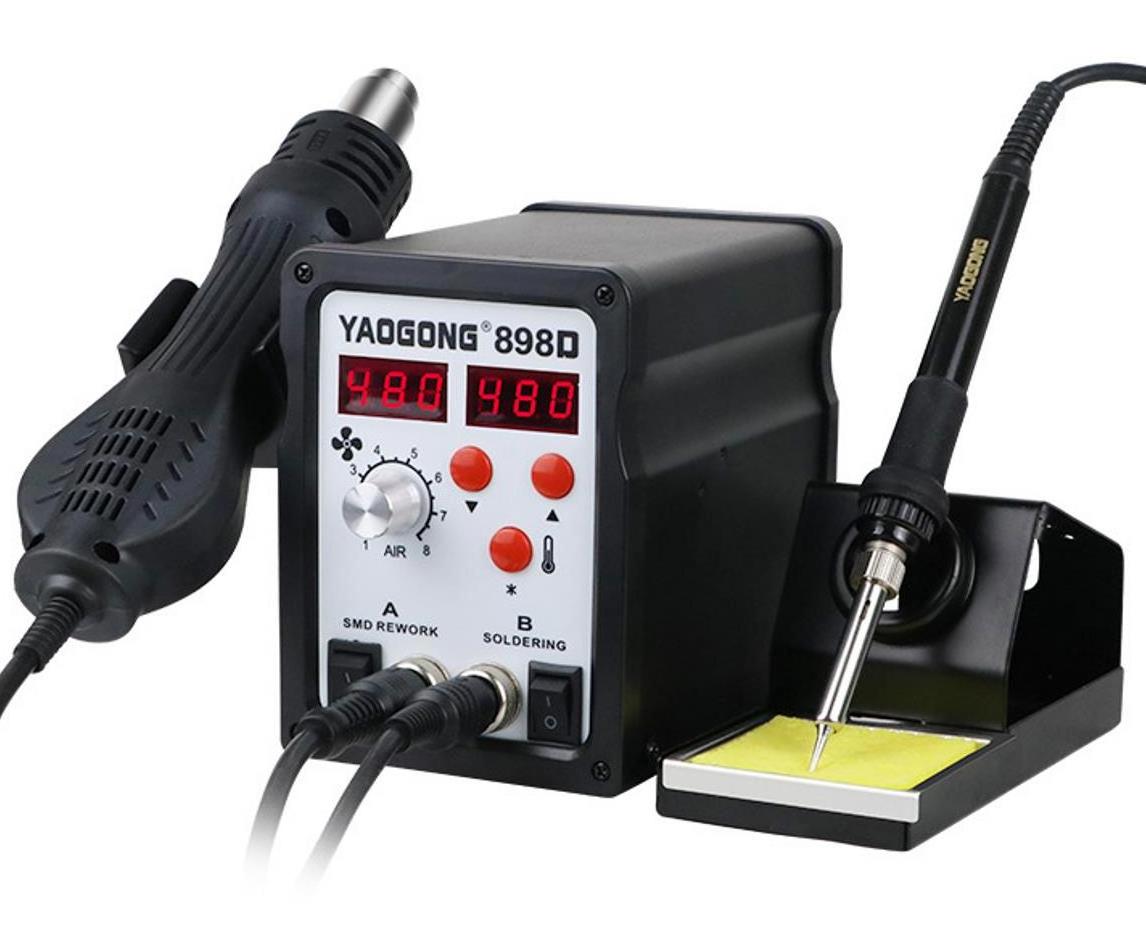 Hot air gun soldering station 2-in-1 898D digital display adjustable constant temperature mobile phone maintenance tool