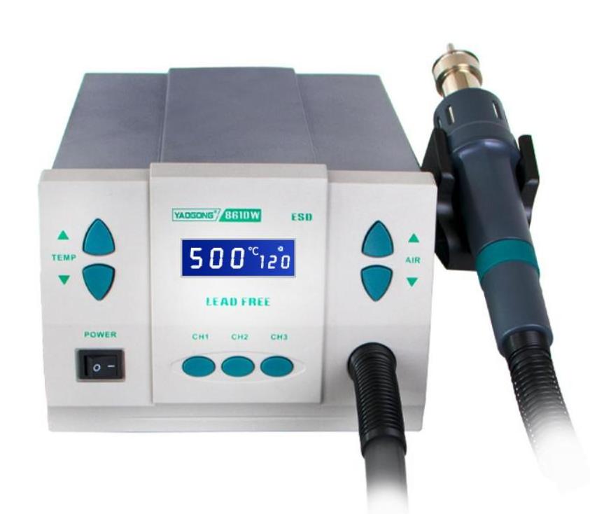 861DW Intelligent hot air gun disassembly soldering station power 1000W large air volume voltage 220V/110V