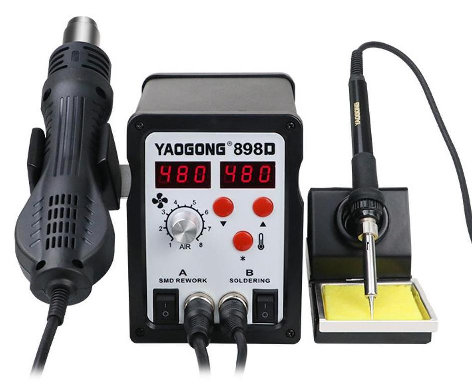 Hot air gun soldering station 2-in-1 898D digital display adjustable constant temperature mobile phone maintenance tool