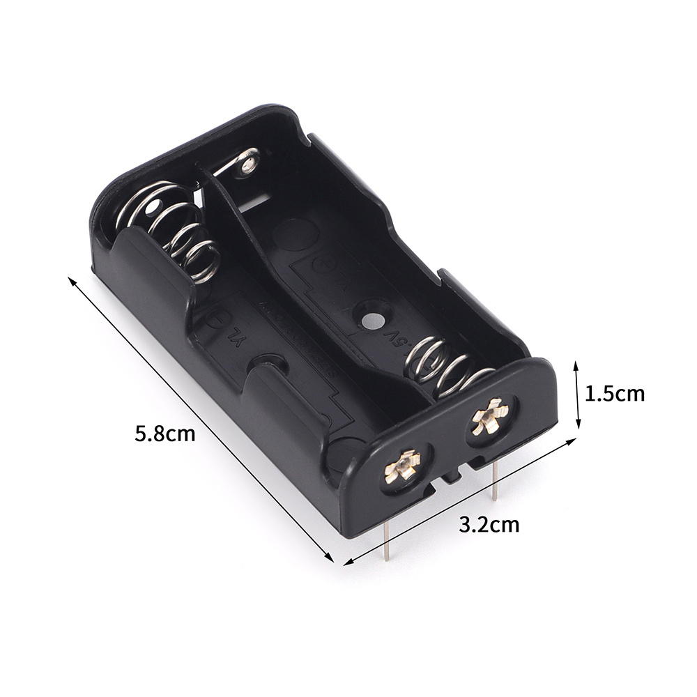 Practical AA Battery Compartment Set: 2 Slot, 3V, Wire-Attached, Lid-Free, with PC Pin Perfect for DIY Projects