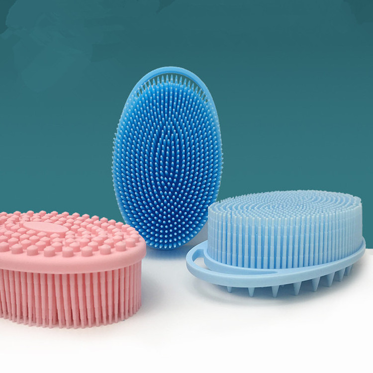 Silicone Body Scrubber silicone loofah body scrubber Lathers Well More Hygienic Easy to Clean Soft Rubber Loofahs Bath Brush