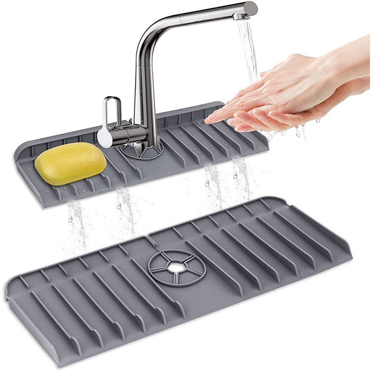 2022 Silicone Sink Faucet Mat Sink Splash Guard Drip Catcher For Sink Faucet Mat For Kitchen