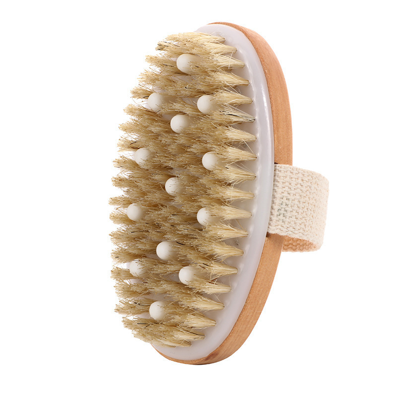 Custom Logo Brand Wooden Body Brush Massage Exfoliating Clean Dry Skin Shower Bath Brushes