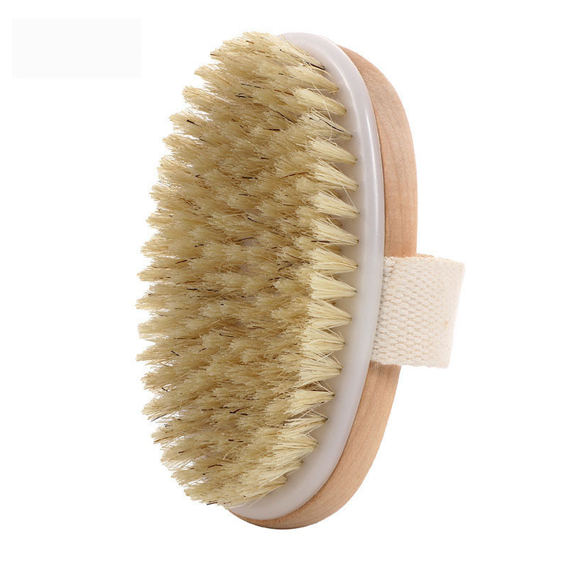 Custom Logo Brand Wooden Body Brush Massage Exfoliating Clean Dry Skin Shower Bath Brushes