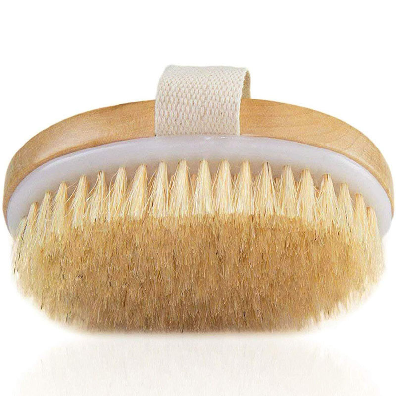 Custom Logo Brand Wooden Body Brush Massage Exfoliating Clean Dry Skin Shower Bath Brushes