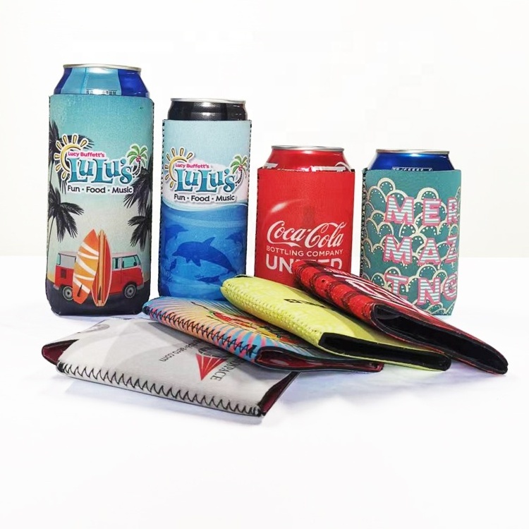 Custom Printing Sublimation Slim 12oz Cooler Neoprene Stubby Holder Koo With Zy Logo Collapsible Blank Beer Can Cooler For Cans