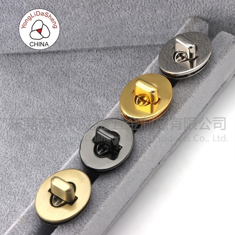 Custom Metal Gold Silver Mini Heart Purse Snap Lock Handbag Hardware Clasp Decor Push Closure Turn Twist Lock Bag Lock