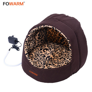 Hot Selling Printing Leopard Bottom Non-Slip Comfortable Pet Heating Bed