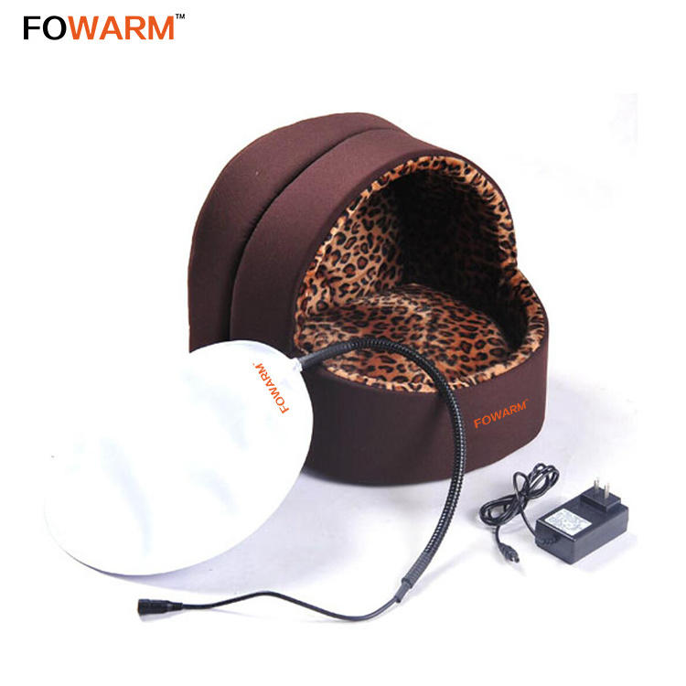 Hot Selling Printing Leopard Bottom Non-Slip Comfortable Pet Heating Bed