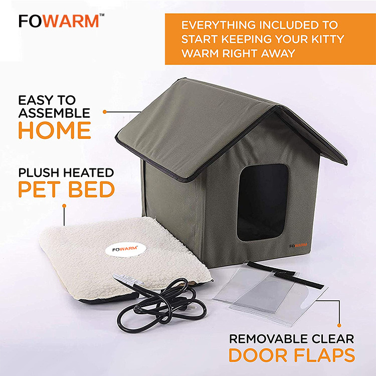 Hot Selling Pet products Outdoor Portable Washable Heated dog cat house