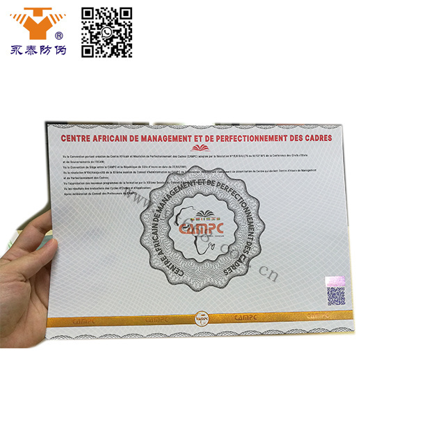 Anti-counterfeiting watermark paper hologram hot stamping security anti-copy certificate paper