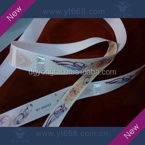 Free design security holographic strip hot stamping hologram security paper sticker