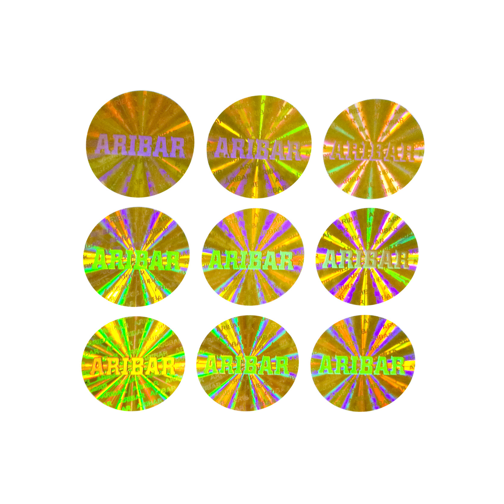 Security rainbow color hologram sticker with high quality