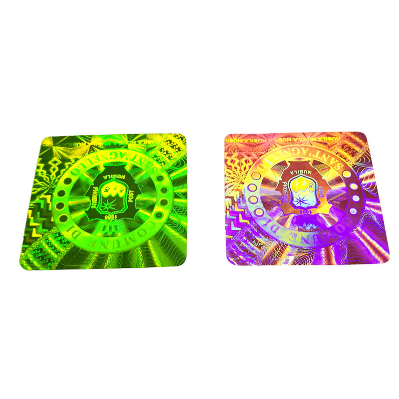 Custom double channel security label multi angels hologram sticker