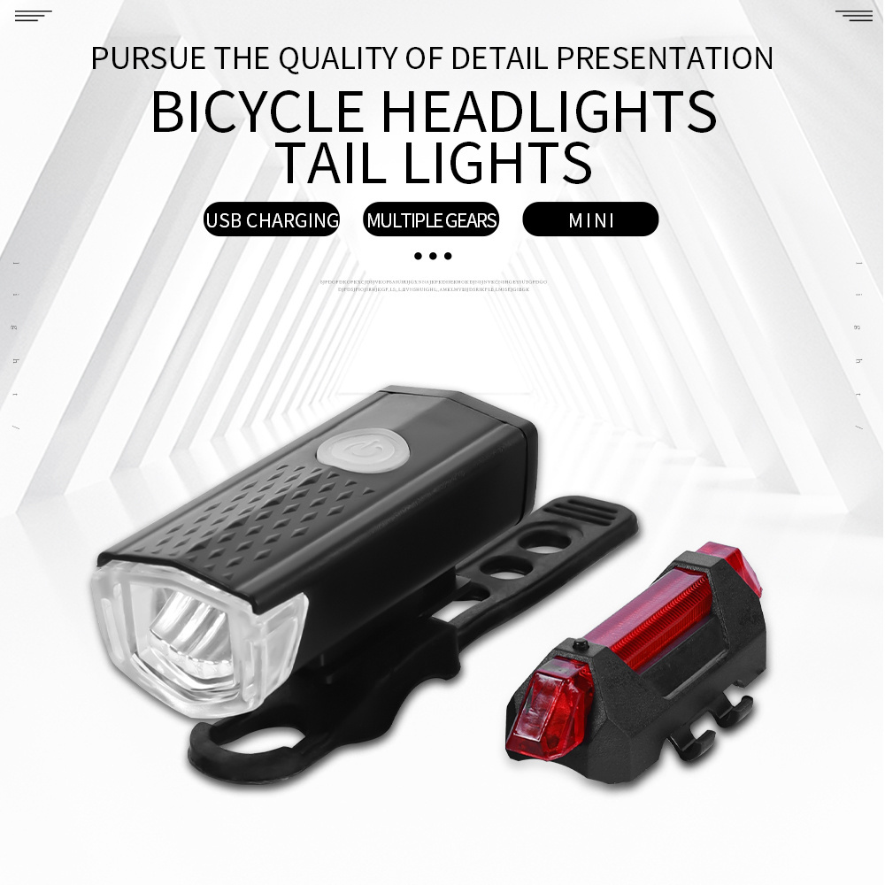 Waterproof USB Rechargeable Bicycle Accessories USB Front and Back LED Lights for MTB for Night Riding bicycle Lighting