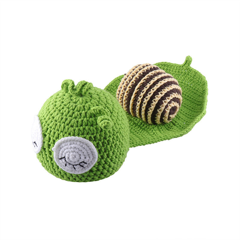 Infant Newborn Baby Photography Prop Handmade Crochet Knit Halloween Cosplay Snail Party Costume