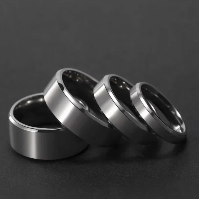 Inspire Stainless Steel Jewelry Coolstyle Jewelry 4mm, 6mm or 8mm Brushed Silver Titanium Unisex Rings Engagement Wedding Band